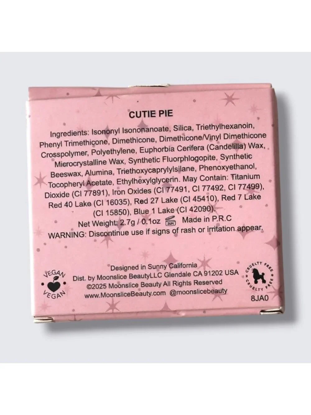 Moonslice Beauty Cutie Pie Blush Cream 2.7g Vegan & Cruelty-Free Heart-Shaped Co